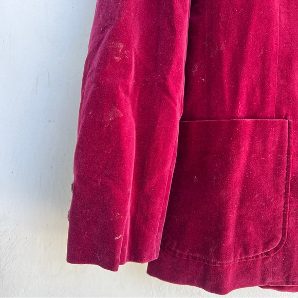70s Maroon Velvet Slim Blazer - Picture 10 of 13